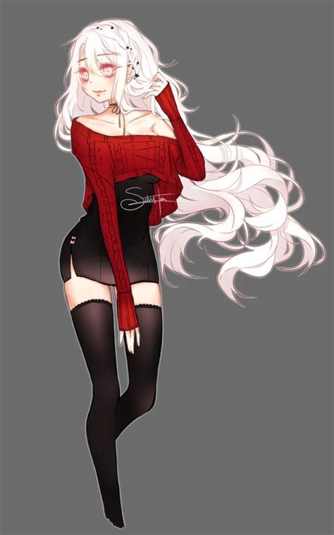 Oc Red By Silverblossoms Manga Girl Anime Red Hair Albino Girl