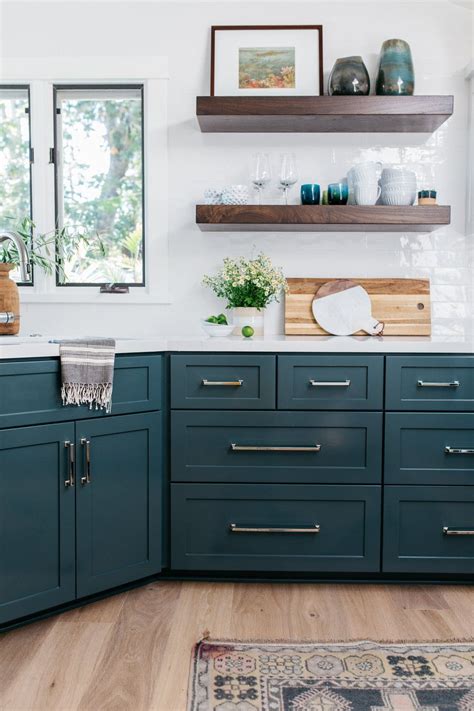 Currently Dark Cabinet Colors Teal Kitchen Cabinets Kitchen