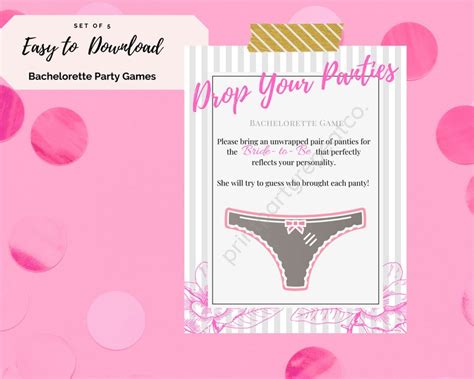 Bachelorette Printable Party Game Drop Your Panties Etsy