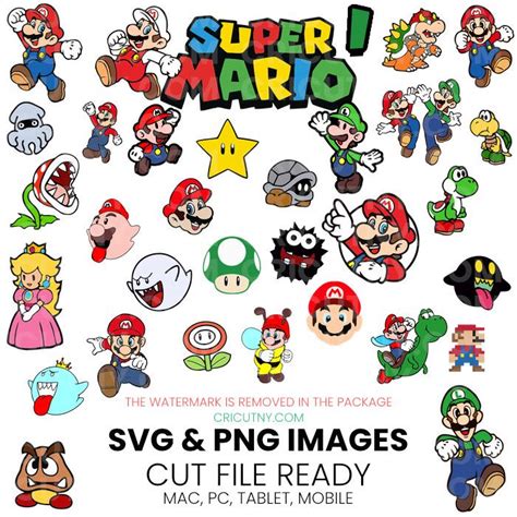 Super Mario Bros Clipart Cricut Font Svg File For Cricut And Tutorials