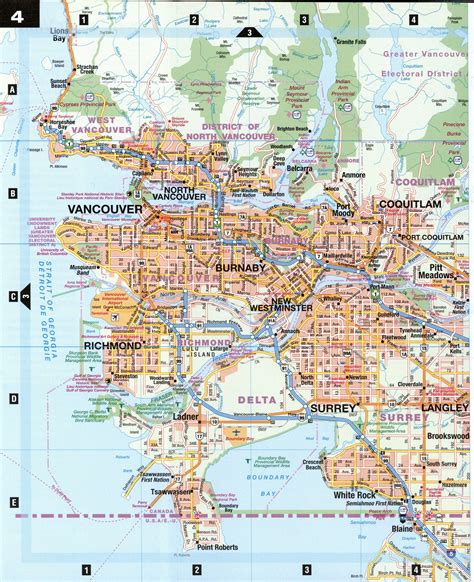 Greater Vancouver Mapfree Printable Map Vancouver Area In  Pdf Format