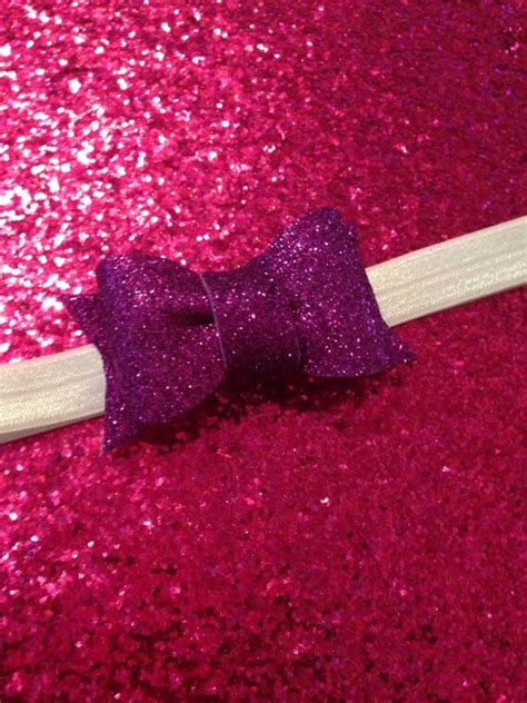Items Similar To Purple Sparkle Bow Headband On Etsy