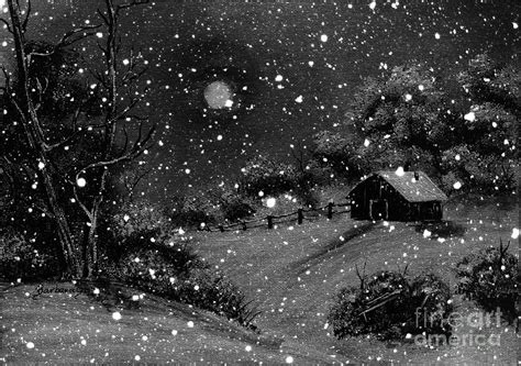 Full Moon Winter Night Painting By Barbara Griffin