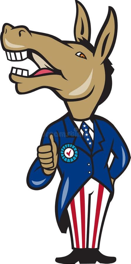 Democrat Donkey Mascot Thumbs Up Flag Editorial Image Illustration Of