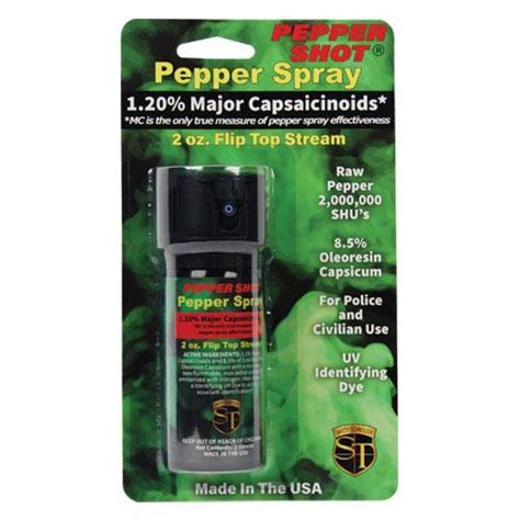 Pepper Shot Pepper Spray Flip Top Stream 2 Oz 12 Mc Guardian