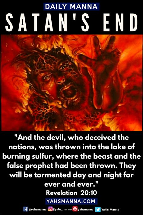 satan s end burning forever in the lake of fire and brimstone yah s manna revelation bible