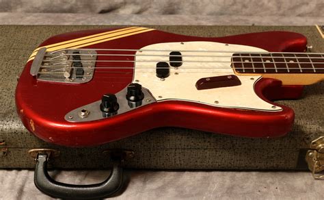 1973 Fender Mustang Bass Competition Red Andy Baxter Bass And Guitars