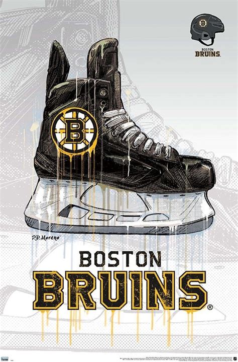 Boston Bruins Poster Hockey Nhl Boston Bruins Drip Skate 2020