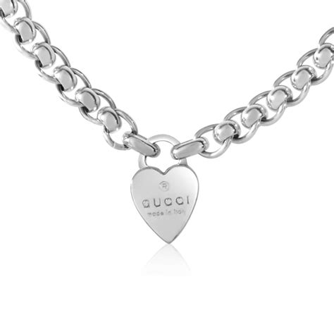 Gucci Sterling Silver Heart Pendant Necklace 181567j84008106 Ebay