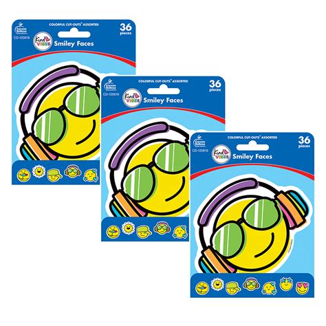 The Teachers Lounge Kind Vibes Smiley Faces Cut Outs 36 Per Pack