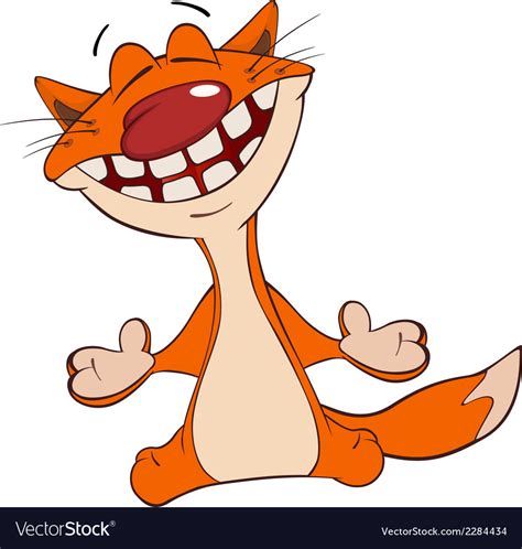 Smiling Cat Cartoon Royalty Free Vector Image Vectorstock