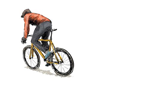 Sketch Of Cyclist Riding Fixed Gear Bicycle 1307762 Vector Art At Vecteezy