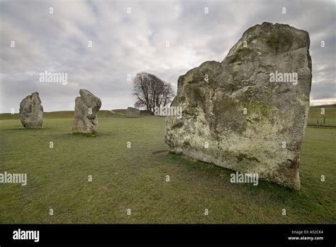 South West Sector Stones Avebury Monument Wiltshire England Stock Photo