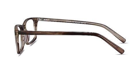 Crane Rectangle Brown Striped Full Rim Eyeglasses Eyebuydirect