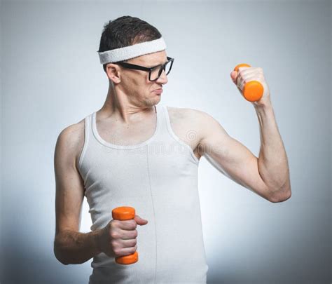 Nerd Exercise Small Weight Stock Photos Free Royalty Free Stock