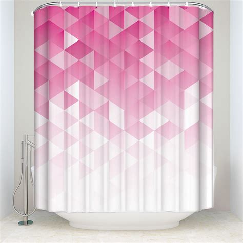 New Arrival Waterproof Geometric Triangles Shower Curtain Polyester