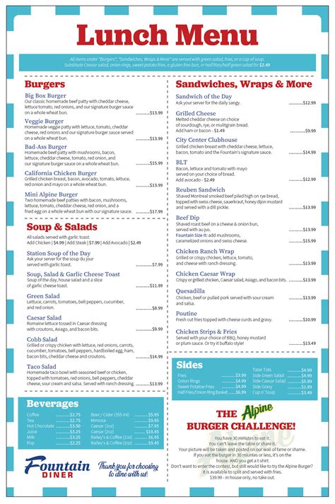 Easy Lunch Menu Best Design Idea