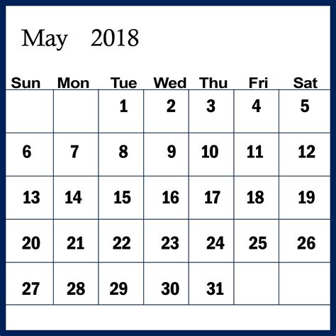 Blank May 2018 Desk Calendar Desk Calendars Calendar Calendar 2018