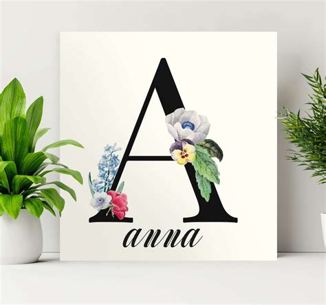 Personalised Letter Letter Canvas Wall Art Tenstickers