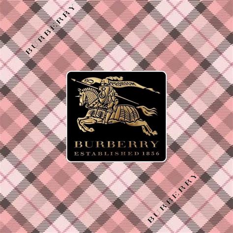 Pink Plaid With Gold Logo Tapestry Textile By Burberry