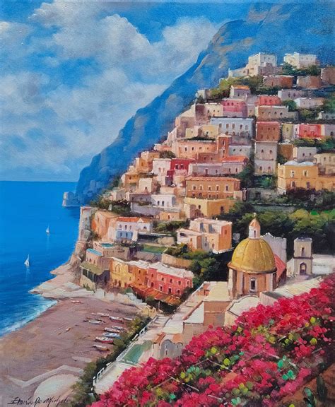 Original Painting Oil On Canvas Of Italian Painter Ernesto De Michele