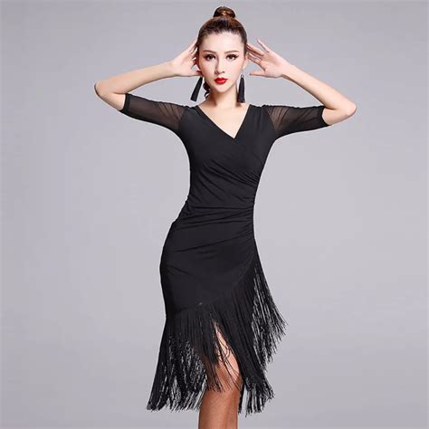 Buy 2018 Ladies Latin Dance Dress Women Black Stage