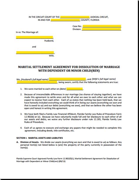 Maybe you would like to learn more about one of these? Form 12.902f1 Marital Settlement Agreement Divorce With Children Explained