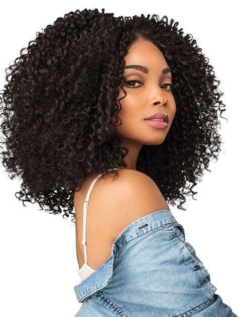 Think of jet black hair as the deepest, darkest hair color there is. Black women's big afro synthetic curly hair wigs