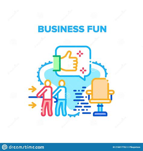 Business Fun Vector Concept Color Illustration Stock Vector