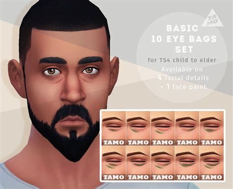 Ts4 Basic 10 Eye Bags Set For All Sims 4 Cc Eyes The Sims 4 Skin