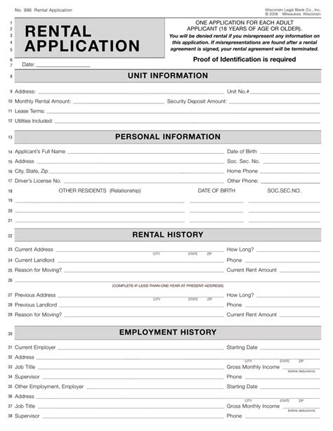 Wisconsin Rental Application ≡ Fill Out Printable Pdf Forms Online