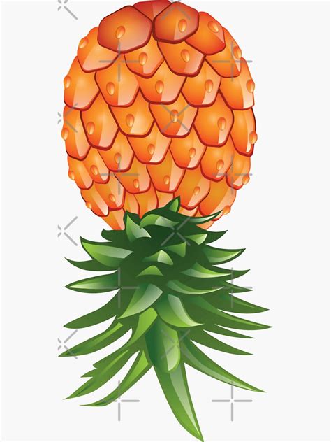 Upside Down Pineapple Sticker For Sale By Wonderpuss Redbubble