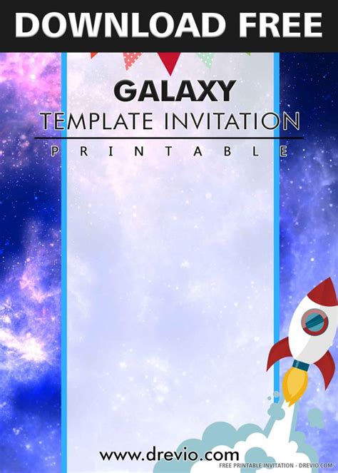 Free Printable Galaxy Rocket Birthday Invitation Templates Drevio