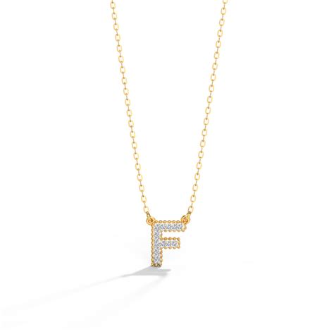 Dazzle Alphabet F Diamond Necklace Sleek Modern Design Caratlane