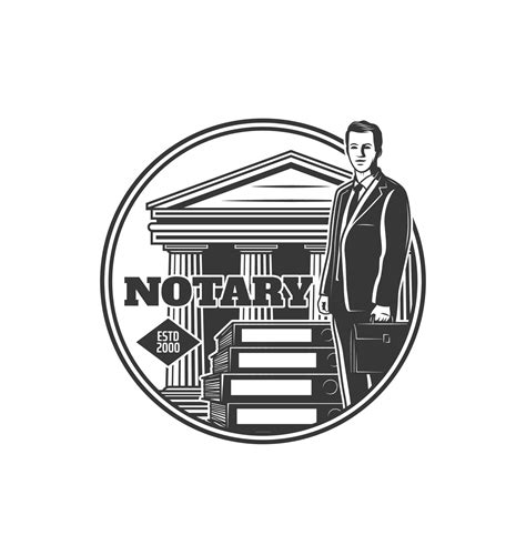 Notary service icon, lawyer and court building 16143067 Vector Art at