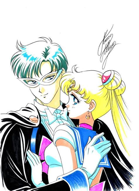 Tsukino Usagi Sailor Moon Chiba Mamoru And Tuxedo Kamen Bishoujo Senshi Sailor Moon Drawn