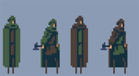 Pixel Art Medieval Hunter Character