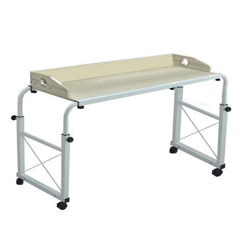 Buy Overbed Table With Wheels Mobile Height Adjustable Bed Desk