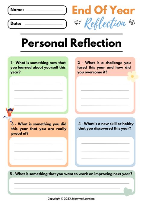 End Of Year Reflection Worksheets And Task Cards Made By Teachers
