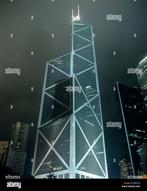The Bank Of China Building In Hong Kong At Night Stock Photo Alamy