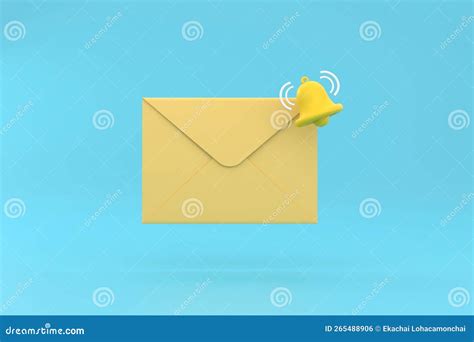Envelope With Bell Notification New Email Message Notice Icon Stock