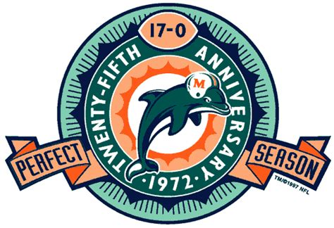 Miami Dolphins Anniversary Logo National Football League Nfl Chris Creamers Sports Logos