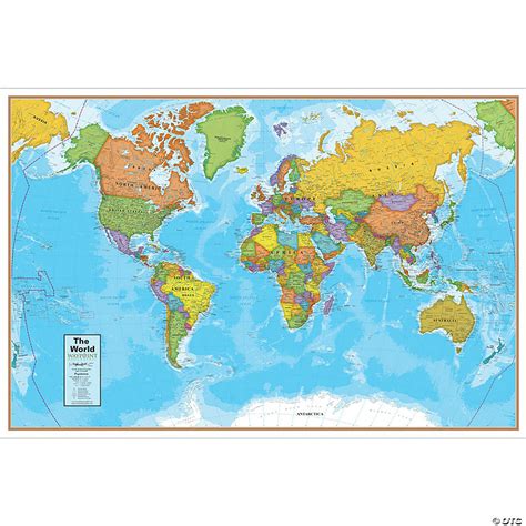 Waypoint Geographic Blue Ocean World 24 X 36 Laminated Wall Map