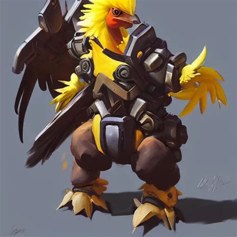 Greg Manchess Portrait Painting Of Fully Armed Chocobo Stable