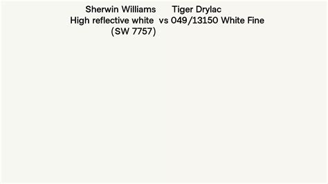 Sherwin Williams High Reflective White SW Vs Tiger Drylac