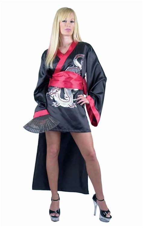 Geisha Adult Womens Kimono Dress Sexy Japanese Fancy Dress Halloween