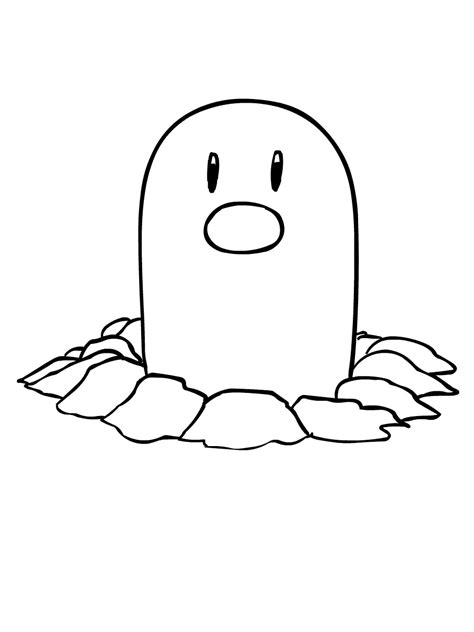 Pokemon Diglett Coloring Pages Free Printable