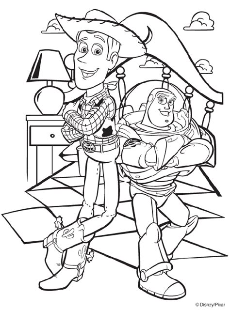 Disney Toy Story Woody and Buzz Coloring Page | Páginas para colorir da disney, Imagens para