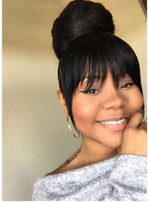 20 Black Hairstyles With Bangs And Ponytail Hairstyle Catalog