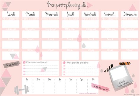 Lorsque les jours et les horaires de travail des. Menus de la semaine à imprimer - Planificateurs vierges ...
